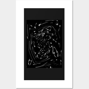 Doodles Abstract Black White Spacy Star Posters and Art